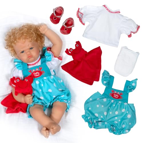 Paradise Galleries Caucasian Girl Reborn Babypuppe – 56 cm Crabby Cakes mit verwurzeltem Haar, hergestellt aus SoftTouch™ Vinyl von Paradise Galleries