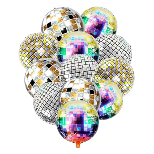 12 Stück Discokugel Luftballons, 22 Zoll 4D Groß Metall Spiegel Luftballon Party Balloon,Disco Ballons für Hip Hop Mottoparty,Neujahr Deko,Geburtstag,Karneval,70 80 90er Jahre Disco Deko Party 12 Stück Discokugel Luftballons, 22 Zoll 4D Groß Metall Spiegel Luftballon Party Balloon,Disco Ballons für Hip Hop Mottoparty,Neujahr Deko,Geburtstag,Karneval,70 80 90er Jahre Disco Deko Party von Pararty