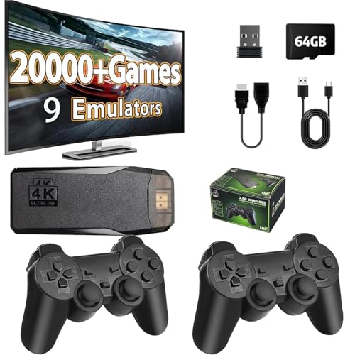 M8 Retro Spielkonsole, TV-Konsole mit 20000+ Klassikern , Game Stick 4K HDMI&Plug and Play Videospielsystem – Ideal für Retro-Gameboy Fans von Pararty