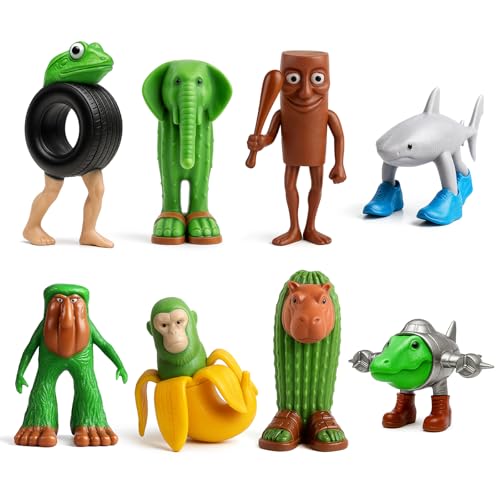 Pardofelis 8 Stück Italian Brainrot Figuren, Tung Tung Tung Tung Sahur Spielzeugfiguren, Tralalero Tralala Figur, BRR BRR Patapim Sammlerfigur Set, 3D Meme Figuren für den Schreibtisch von Pardofelis
