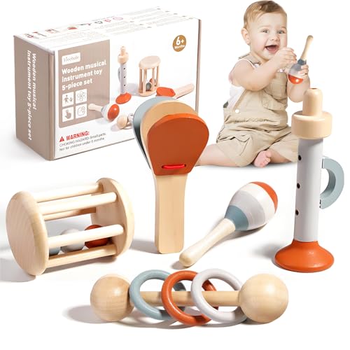 Pardofelis Montessori Spielzeug Baby, 5 Stück Holz Musikinstrumente für Kinder, Montessori Spielzeug ab 6 Monate, Musikinstrumente für Kinder ab 1 Jahr, Baby Musikspielzeug Set Pardofelis Montessori Spielzeug Baby, 5 Stück Holz Musikinstrumente für Kinder, Montessori Spielzeug ab 6 Monate, Musikinstrumente für Kinder ab 1 Jahr, Baby Musikspielzeug Set von Pardofelis