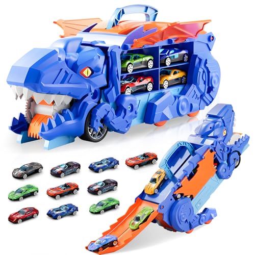 Pardofelis Transport Truck Spielzeugautos für Jungen im Alter von 3 4 5 6 7 Jahren, Tragbares Dinosaurier Truck Spielzeugauto mit 10 Rennautos, Autotransporter Spielzeug Set für Kinder Pardofelis Transport Truck Spielzeugautos für Jungen im Alter von 3 4 5 6 7 Jahren, Tragbares Dinosaurier Truck Spielzeugauto mit 10 Rennautos, Autotransporter Spielzeug Set für Kinder von Pardofelis
