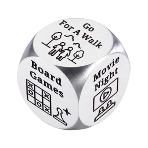 Date Night Würfelspiel für Paare – Entscheidungswürfel Datum Nacht Spielbrett, Titanstahl Dinnerwürfel für Erwachsene, Paare, Würfel, Jahrestage, Geschenk für Sie und Ihn, Paarspiele, Date-Ideen Date Night Würfelspiel für Paare – Entscheidungswürfel Datum Nacht Spielbrett, Titanstahl Dinnerwürfel für Erwachsene, Paare, Würfel, Jahrestage, Geschenk für Sie und Ihn, Paarspiele, Date-Ideen von Parfaour