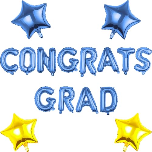 Pargleev Congrats Grad Luftballons mit Stern hängende Folienballons Brief für 2025 Grad Abschluss Ruhestand Party Dekorationen Blau Pargleev Congrats Grad Luftballons mit Stern hängende Folienballons Brief für 2025 Grad Abschluss Ruhestand Party Dekorationen Blau von Pargleev