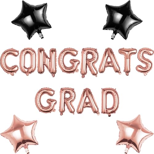 Pargleev Congrats Grad Luftballons mit Stern hängende Folienballons Brief für 2025 Grad Abschluss Ruhestand Party Dekorationen Roségold Pargleev Congrats Grad Luftballons mit Stern hängende Folienballons Brief für 2025 Grad Abschluss Ruhestand Party Dekorationen Roségold von Pargleev
