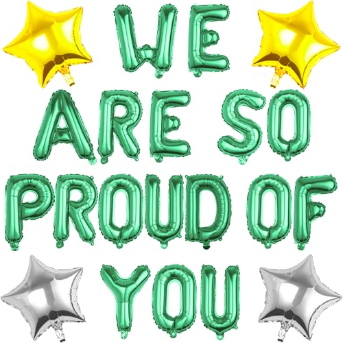 Pargleev We Are So Proud Of You Luftballons mit Stern Hängende Folienballons Buchstabe für 2025 Grad Abschluss Ruhestand Party Dekorationen Grün Pargleev We Are So Proud Of You Luftballons mit Stern Hängende Folienballons Buchstabe für 2025 Grad Abschluss Ruhestand Party Dekorationen Grün von Pargleev