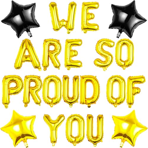 Pargleev We Are So Proud Of You Luftballons mit Stern zum Aufhängen Folienballons Buchstabe für 2025 Grad Abschluss Ruhestand Party Dekorationen Gold Pargleev We Are So Proud Of You Luftballons mit Stern zum Aufhängen Folienballons Buchstabe für 2025 Grad Abschluss Ruhestand Party Dekorationen Gold von Pargleev