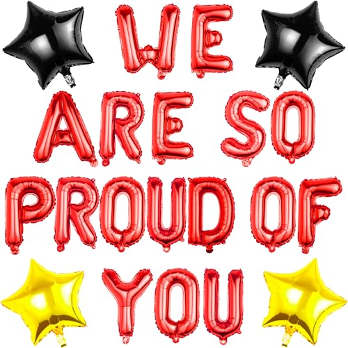 Pargleev We Are So Proud Of You Luftballons mit Stern zum Aufhängen Folienballons Buchstabe für 2025 Grad Abschluss Ruhestand Party Dekorationen Rot Pargleev We Are So Proud Of You Luftballons mit Stern zum Aufhängen Folienballons Buchstabe für 2025 Grad Abschluss Ruhestand Party Dekorationen Rot von Pargleev