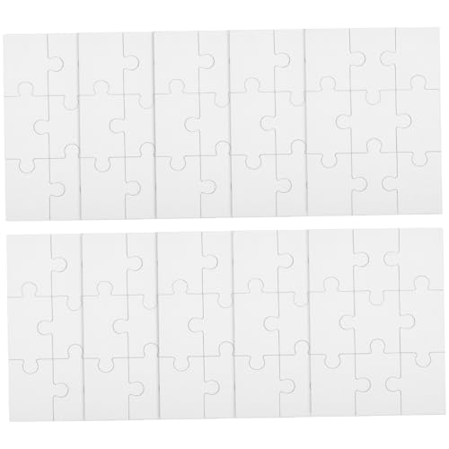 Parliky 10 Blatt Teiliges Blanko DIY Leere Puzzleteile zum Bemalen Kinderleicht und Tragbar Fördert Kreativität Konzentration und Problemlösung Geschenk für Familienaktivitäten von Parliky