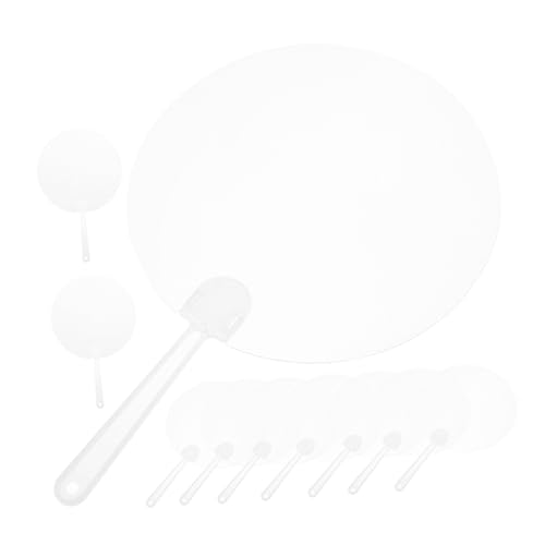 Parliky 10 Stück Runde Transparente Handfächer zum Bemalen Leichter DIY Fächer für Vielseitig Nutzbar für Tanz Bühnenauftritte Sommerdeko und Kreative Bastelprojekte von Parliky