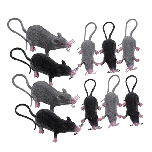 Parliky 10 Stück Teiliges Realistische Halloween Ratten aus Lebensnahe Mäuse Modelle für Gruselige Dekorationen für Horror Partys und Spukhaus Gestaltung Leicht zu Reinigen und von Parliky