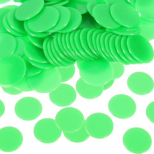 Parliky 100 Stück Bingo Chips Grün Spielzähler Spielchips aus Robustem für Glücksspiel Lernspiele und Partyzubehör Praktische Zählmarken für Bingo Spielkarten und Mathe Spiele von Parliky