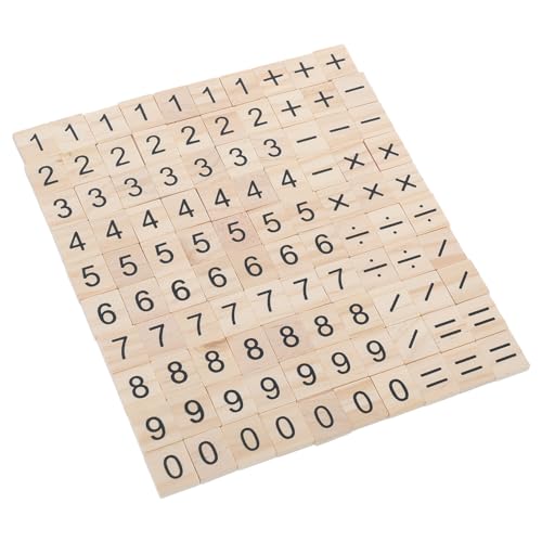 Parliky 100 Stück Kleine Holzzahlen und Symbole Pädagogische Lernspielzeuge aus Naturholz DIY Mathespiel für Fördert Kreativität Feinmotorik und Problemlösung für Kindergarten und Zuhause von Parliky