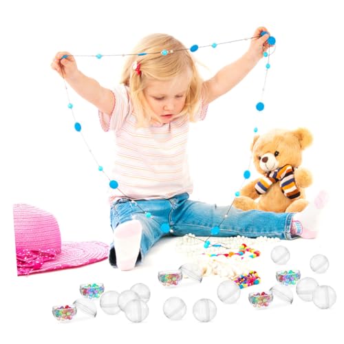 Parliky 100 Stück Transparente Wiederbefüllbare Plastik kugeln Runde Kapseln für Verkaufsautomaten Leere Füllkugeln Stabile Party geschenkboxen Vielseitig für Süßigkeiten und Kleine von Parliky