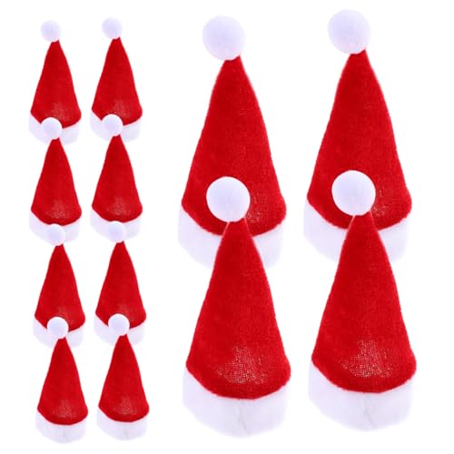 Parliky 12 Stück Mini Weihnachtsmannmütze Für Erwachsene Plüsch Weihnachtsfeierzubehör Weihnachtsdekor Kleine Dekorative Kleine Mütze Mehrere Mini Kappen von Parliky