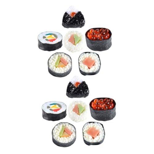 Parliky 12 Stück Sushi Modell Requisiten Sushi Requisiten Realistische Gefälschte Mini So Tun Als Ob Essen Künstliches Essen Zur Präsentation von Parliky