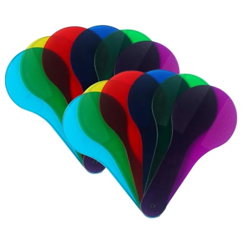 Parliky 12 Stück Teiliges Farbfilter aus Robustem Abs Farbige Durchscheinende Paddel für Lehrreiches Wissenschafts Entdeckungs zum Mischen und Erforschen von Farben Geeignet für Basteln von Parliky