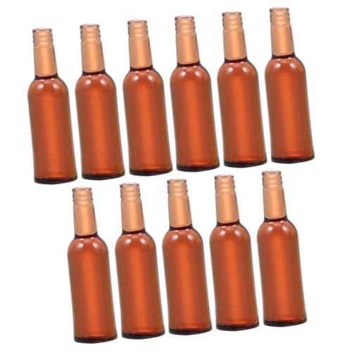 Parliky 12 Stück Teiliges Mini Braune Miniatur Puppenhaus Flaschen Detailgetreue Bierflaschen Modelle für Puppenhaus Deko und DIY Bastelzubehör Kleine Fläschchen Geschenk von Parliky