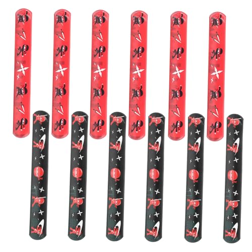 Parliky 12 Stück Teiliges Ninja Klatscharmband Kindergeburtstag Party Mitgebsel Slap Armbänder Tiermotiv Snap Wrist Bands für Jungen Mädchen Leichte Stabile und Komfortable von Parliky