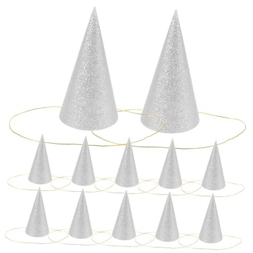 Parliky 12 Stück Teiliges Silberne Glitzer-partyhüte Form Königliches Design für Erwachsene Passende Geburtstags Festdekoration Verstellbare Langlebig und Bequem Zufällige von Parliky
