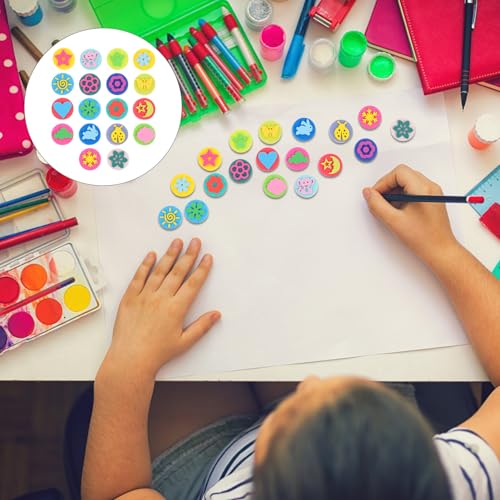 Parliky 18 Stück Teiliges Stempelset Eva Doppelseitig mit Niedlichen Cartoon Motiven Ungiftig und Geruchsfrei für Kindergarten Bastelaktivitäten Kreatives Zeichnen und Basteln von Parliky