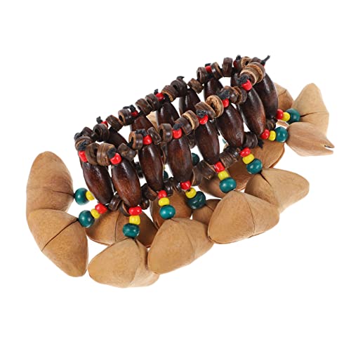 Parliky 1Stück Nuss Schalenarmband mit Afrikanischer Trommelglocke Musikinstrument für Handgemachtes Musikhobbys und Praktischen Fähigkeiten für Djembe und Conga von Parliky