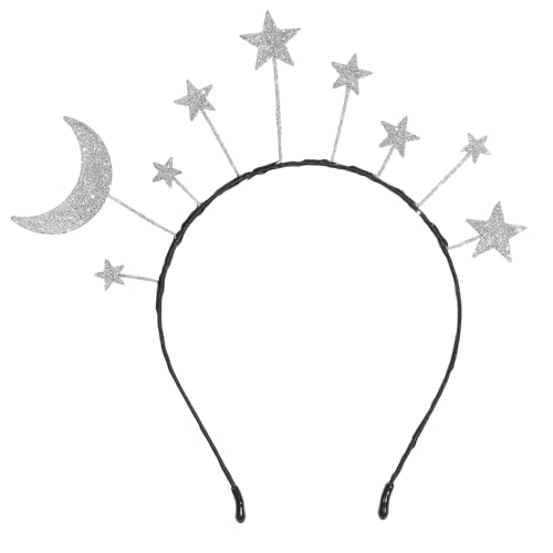 Parliky 1stk Mars Stirnband Haarreifen Glitzerkugel Kleidung Für Discokugel-stirnband Neujahr Haarband Haarreif Sterne Fünfzackige Sternstirnbänder Haarreif Schmücken Braut Mond von Parliky