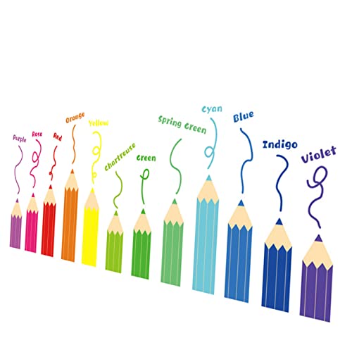Parliky 2 Blätter Bunte Wandsticker mit Buntstift Muster Selbstklebend Kinderzimmer Dekorative Wandtattoos für Glatte Oberflächen Farbenfrohe Raumgestaltung für Mädchen und Jungen von Parliky