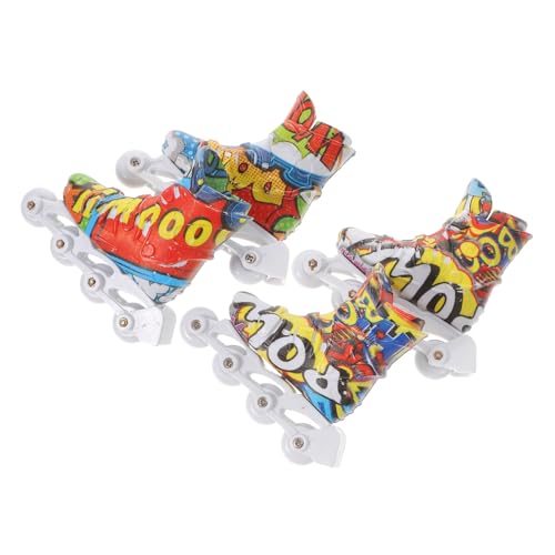 Parliky 2 Paare Finger Skateboard Leichte Finger Skates aus Robustem Kunststoff Tragbar Stressabbauend Flexibles Fingerspiel für Freizeit Schreibtisch und Kinderspiel Dekorativ und von Parliky