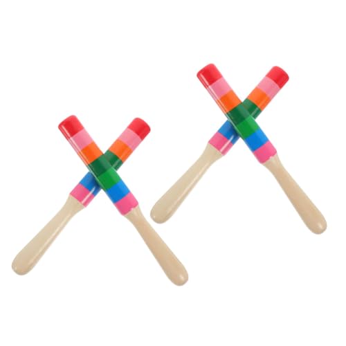 Parliky 2 Paare Holz Rhythmus Sticks für Percussion Musikinstrumente Stabile Klanghölzer Koordination und Rhythmusgefühl in Musikunterricht und Spielzeit von Parliky
