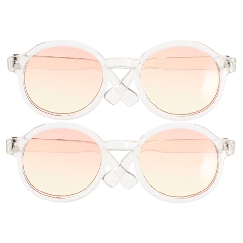 Parliky 2 Paare Kreative Mini Sonnenbrillen für Puppen Niedliche DIY Dekorations-Accessoires Modische Kleine Brillen für Puppenkostüme und Fotos Ornamental Doll Glasses von Parliky