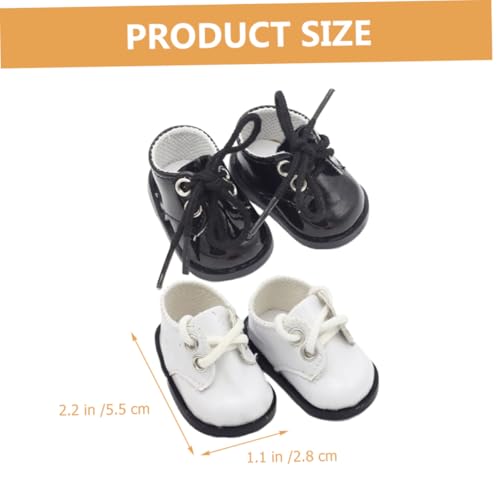 Parliky 2 Paare Mini puppenschuhe aus Leder Handgefertigte Plüschpuppe Sportschuhe Langlebig Glatte Kanten Dekorative Puppenschuh Accessoires für Puppen und Miniaturhäuser von Parliky