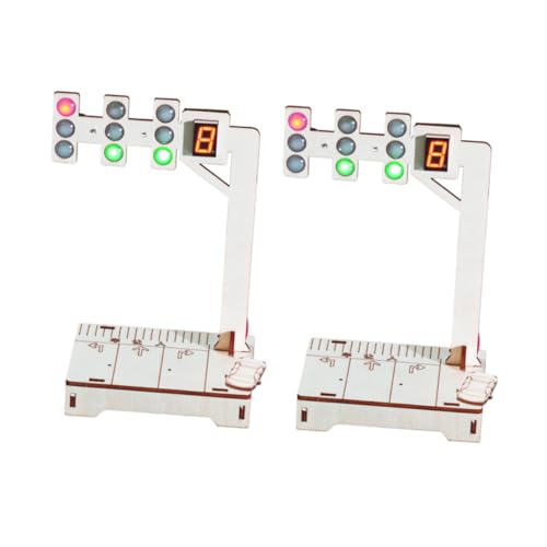 Parliky 2 Sätze Ampelkit Ampelspielzeug Ampel Klassenzimmer-Ampel Physik-Kit Bremslicht- Zebrastreifen-Signalspielzeug Wissenschaftsprojekt-Kit Holz Khaki von Parliky