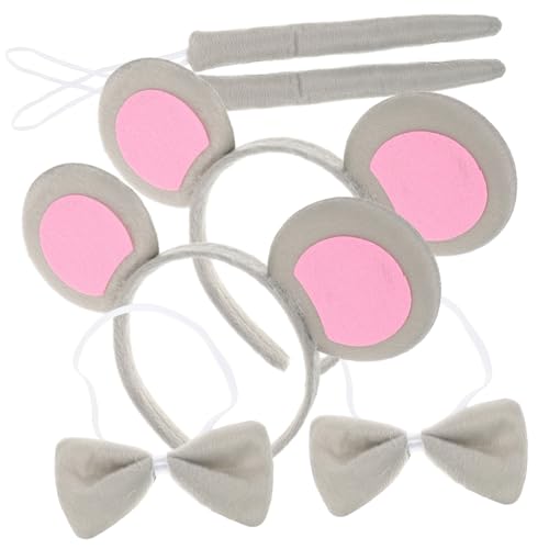Parliky 2 Sätze Mäusekostüm Zubehör Tierohren Stirnband Leicht Bequem Fasching Karneval Verkleidung Party Accessoires von Parliky