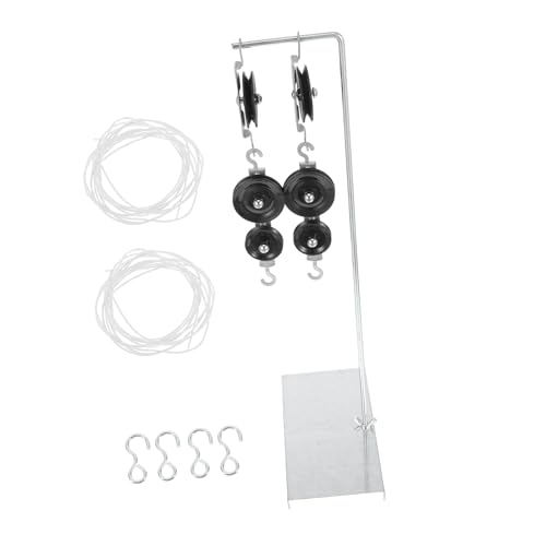 Parliky 2 Sätze Metall Pulley System mit Halterung Festes und Bewegliches Flaschenzugsystem für Physikunterricht Robustes Experimentierset für Oberschule von Parliky
