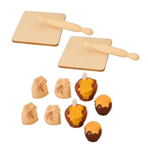 Parliky 2 Satz Teiliges Miniatur Backzubehör Set für Puppenhaus mit Realistisch Gestalteten Teigrollers und Honiggläsern Kindgerechtes Design aus Harz und Holz für DIY Basteln und Parliky 2 Satz Teiliges Miniatur Backzubehör Set für Puppenhaus mit Realistisch Gestalteten Teigrollers und Honiggläsern Kindgerechtes Design aus Harz und Holz für DIY Basteln und von Parliky