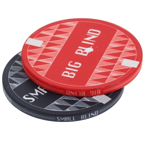 Parliky 2 Stück Keramik Poker Dealer Button Rund Poker Zubehör für Holdem Spiele Party Chips Groß und Klein Langlebig und Vielseitig Einsetzbar von Parliky