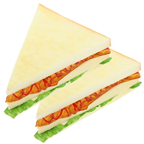 Parliky 2 Stück Künstliches Sandwich Modell Teilig PU Material Realistische Food Dekoration Fotorequisite für Bäckerei Ladendekor und Fotografie Küchen Requisit von Parliky