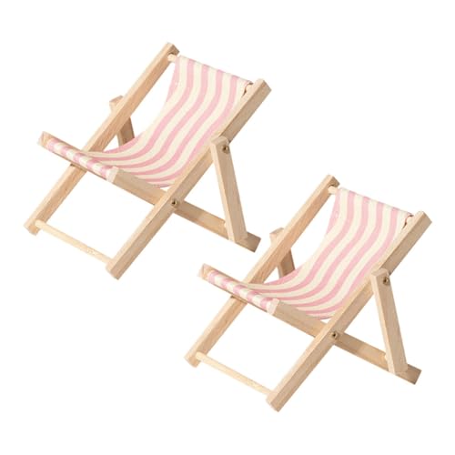 Parliky 2 Stück Miniatur Holz Handyhalter Strandstuhl Klappbar Leicht Tragbar Telefonständer Dekor Für Büro Reise Outdoor Nutzung von Parliky