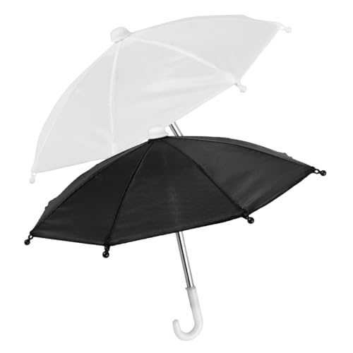 Parliky 2 Stück Miniatur Regenschirm aus Puppenhaus Zubehör für Fantasievolles und Dekoration Lebensnahe Mini Regenschirme für Miniaturhäuser und DIY Projekte von Parliky