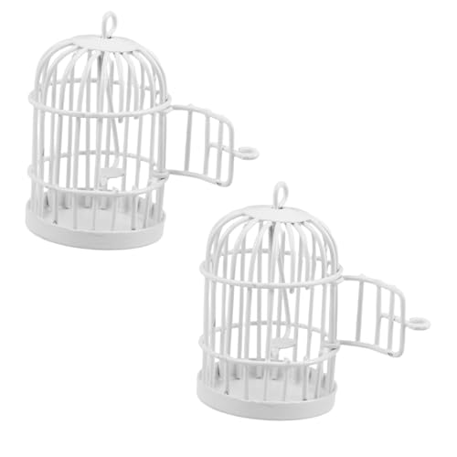 Parliky 2 Stück Puppenhaus Vogelkäfig Mini-Vogelkäfige Micro Landscape Accessoire Kleiner vogelkäfig dekor Simulationsvogelkäfig Puppenhaus-Ornamente Metal Dollhouse Metall Weiß Parliky 2 Stück Puppenhaus Vogelkäfig Mini-Vogelkäfige Micro Landscape Accessoire Kleiner vogelkäfig dekor Simulationsvogelkäfig Puppenhaus-Ornamente Metal Dollhouse Metall Weiß von Parliky