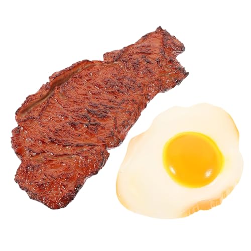Parliky 2 Stück Steak pochiertes Eiermodell gefälschte Lebensmittel Fake Food als Küchendeko Simulations-Steak- Fake Food für die Küche gefälschtes Essen zur Präsentation PVC Parliky 2 Stück Steak pochiertes Eiermodell gefälschte Lebensmittel Fake Food als Küchendeko Simulations-Steak- Fake Food für die Küche gefälschtes Essen zur Präsentation PVC von Parliky