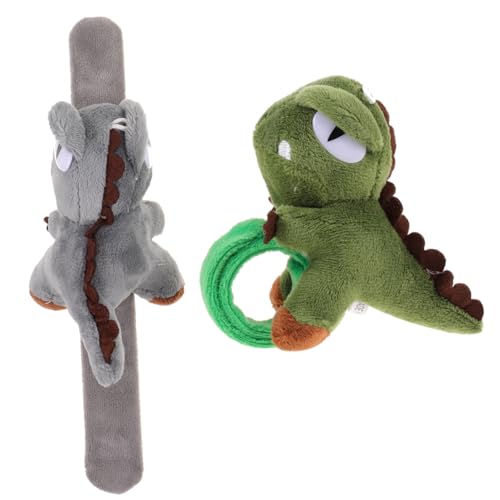 Parliky 2 Stück Teiliges Dinosaurier Slap Armband Niedliche Tiermuster Kinderparty Armbänder Robuste Cartoon wristbands in Grün Geschenk und Mitgebsel für Jungen und Mädchen von Parliky