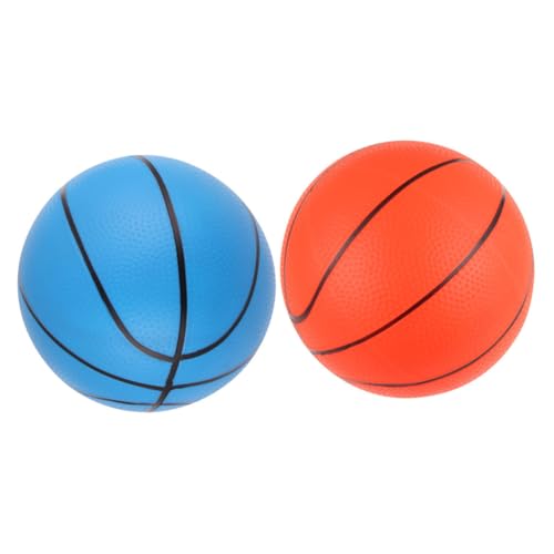 Parliky 2 Stück Teiliges Mini Basketball für Weiche Gummibälle in Orange und Hellblau Kompakter Kinderspielball für Drinnen und Draußen Langlebiges Mini Basketballspielzeug von Parliky
