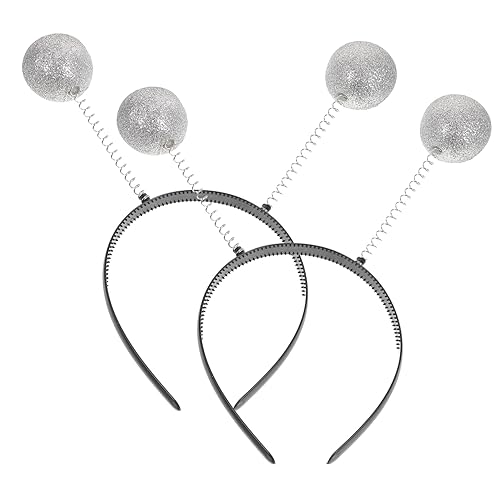 Parliky 2 Stück Teiliges Silbernes Glitzer Haarband mit Schwingenden Kugeln Leichtes Halloween Kopfschmuck für Damen und Herren Flexible Stirnbänder für Party Karneval Alltag und Parliky 2 Stück Teiliges Silbernes Glitzer Haarband mit Schwingenden Kugeln Leichtes Halloween Kopfschmuck für Damen und Herren Flexible Stirnbänder für Party Karneval Alltag und von Parliky