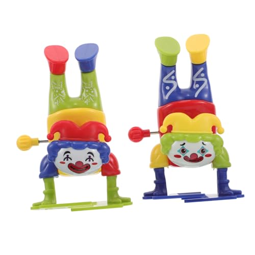 Parliky 2 Stück Wind up Clownspielzeug für Lustige Aufziehfiguren mit Witzigen Purzelbaumbewegungen Robustes Material Bunte Farben Ab Jahren Party spaß von Parliky