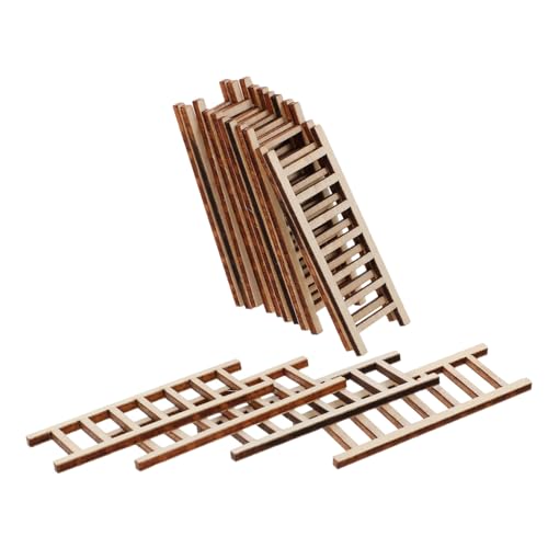 Parliky 20 Stück Teiliges Kleine Holzleiter für Puppenhausdekoration Realistische Miniatur treppen für DIY mikrolandschaften Sukkulenten deko Sandgarten und Feengarten Zubehör von Parliky