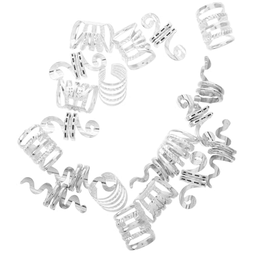 Parliky 20 Stück Teiliges Silberne Hohle Haarringe Haarschmuck für Zöpfe Dreadlocks Schmuck DIY Haar Manschetten Zubehör Stilvolle Geflochtene Haarclips für Frauen Parliky 20 Stück Teiliges Silberne Hohle Haarringe Haarschmuck für Zöpfe Dreadlocks Schmuck DIY Haar Manschetten Zubehör Stilvolle Geflochtene Haarclips für Frauen von Parliky