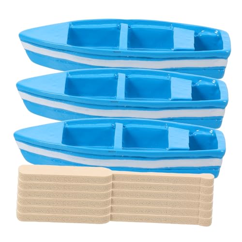Parliky 3 Sätze Resin Boot Modell Detailgetreues Miniatur Boot mit Paddel Handgefertigte Dekoration für DIY Mikro Landschaften Schmuckstücke für Miniaturgärten und Bastelprojekte von Parliky