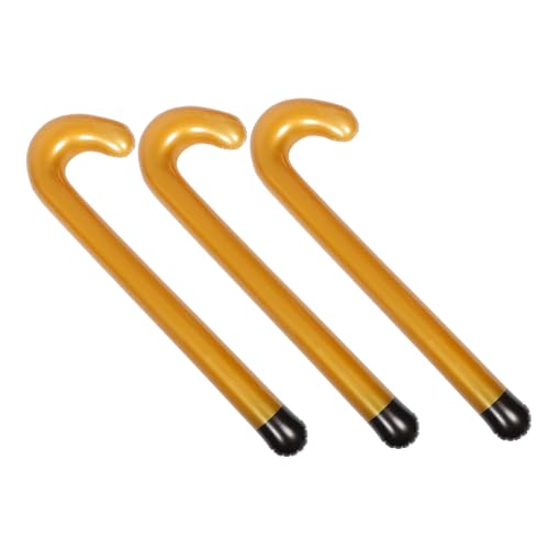 Parliky 3 Stück Aufblasbarer Gehstock PVC Kostüm Requisite Goldener Spazierstock für Senioren Party Deko Fasching Geburtstag Halloween Karneval Zubehör Parliky 3 Stück Aufblasbarer Gehstock PVC Kostüm Requisite Goldener Spazierstock für Senioren Party Deko Fasching Geburtstag Halloween Karneval Zubehör von Parliky